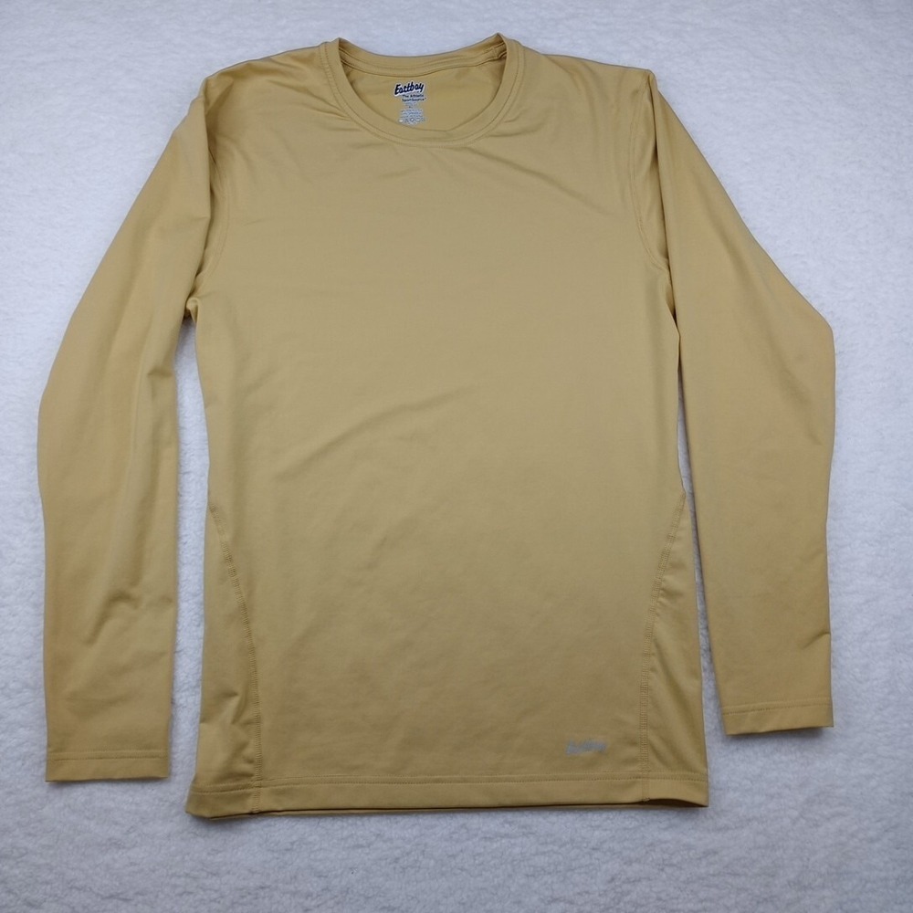 Eastbay Athletic XL Long Sleeve Shirt Gold Pandex‎ Fitted Active Wear